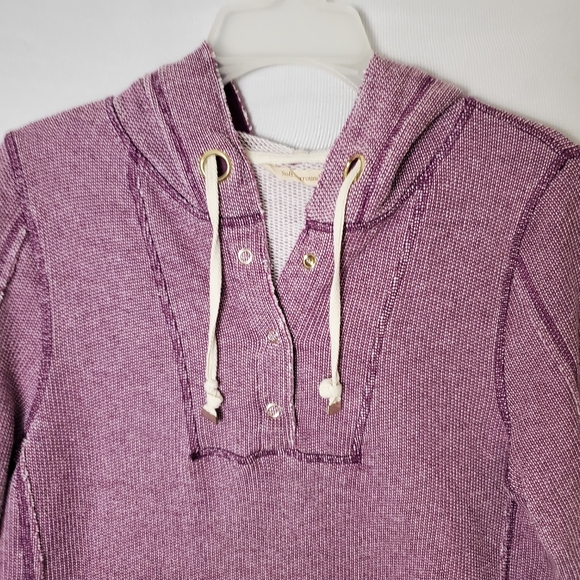 Soft Surroundings Top Just Beachy French Terry Hooded Pullover Size M Purple - Picture 2 of 9
